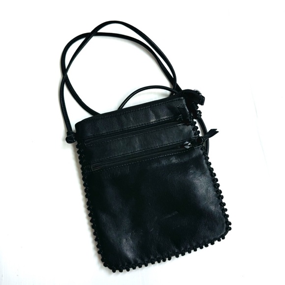 Vintage L.J.S. Collection Black Leather Crossbody Bag - Picture 7 of 7